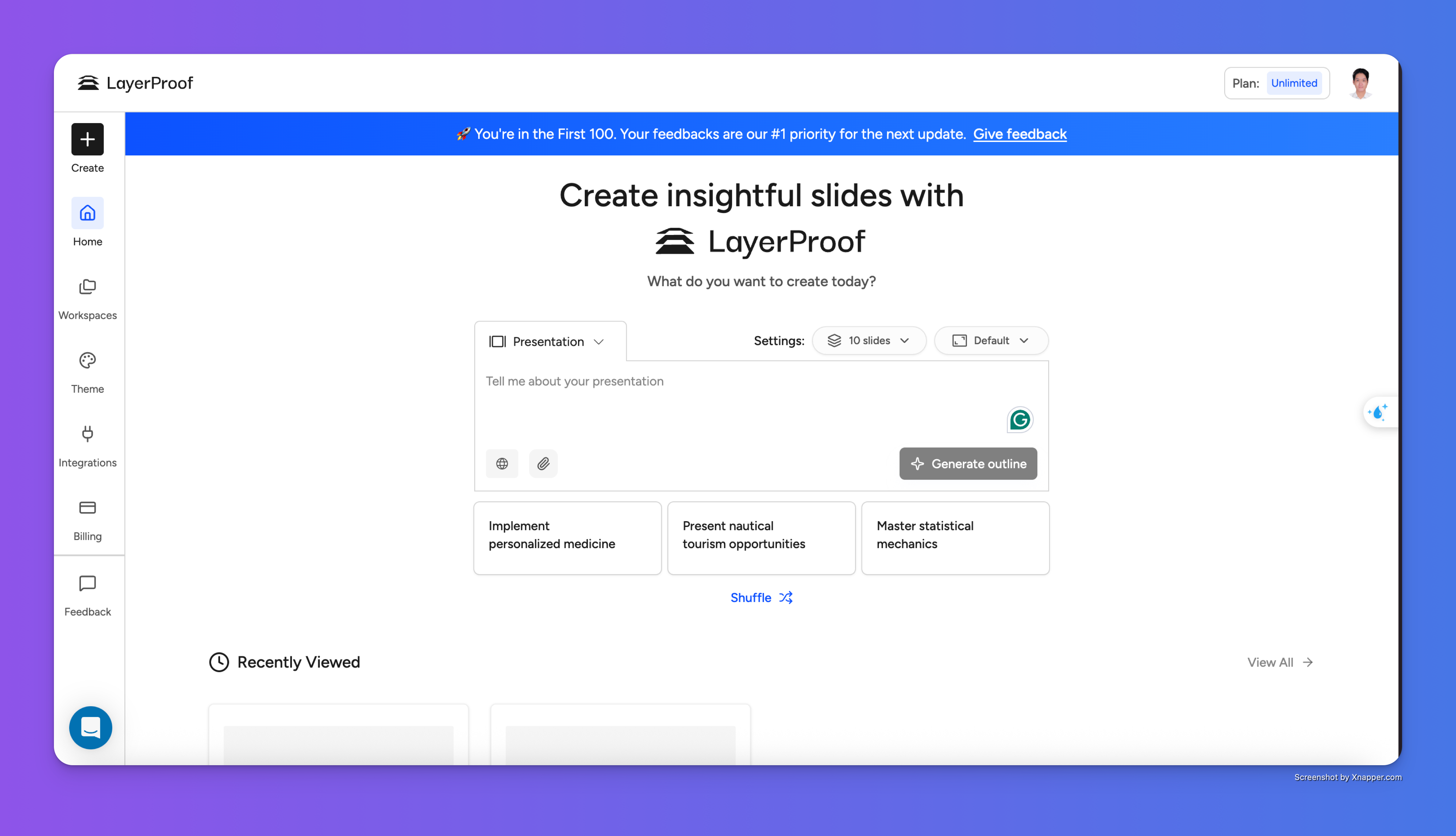 Layerproof Dashboard